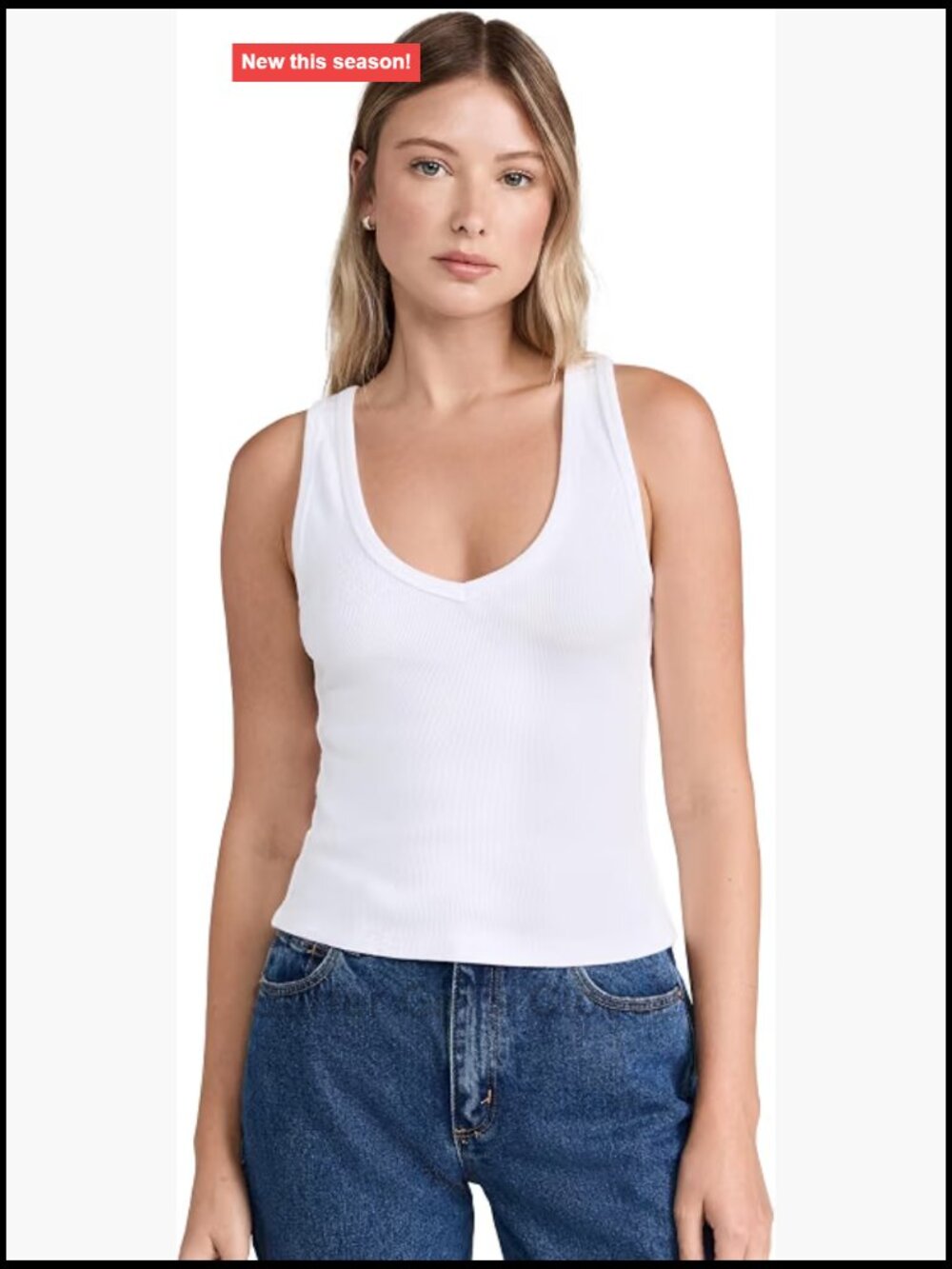 Women's V Neck Ribbed Tank Top, Sleeveless Fitted